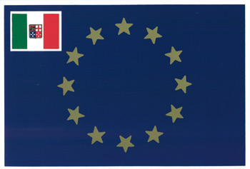Bandiera Adesiva Europa Italia 16x11